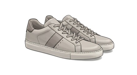 Sneakers Shoes Pair Isolated on White Background Still Life