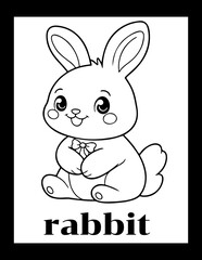 Cute rabbit coloring worksheet