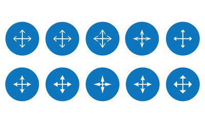 Four directions vector icon in thin line style. abstract arrows pointing in four directions vector illustration. 