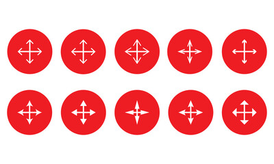 Four directions vector icon in thin line style. abstract arrows pointing in four directions vector illustration. 