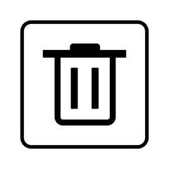 trash bin icon, garbage can symbol, waste container pictogram, delete button illustration, cleanup sign