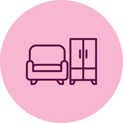 Furniture Icon pentaglow, vector, pixel perfect, illustrator file
