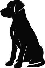 Dog vector silhouette illustration isolated on a white background