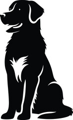 Dog vector silhouette illustration isolated on a white background