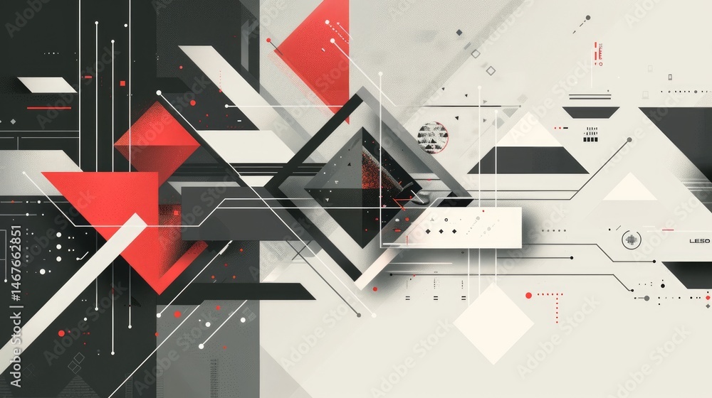 Aufkleber abstract geometric shapes crystal on surface of contemporary design express scene of seamless patter