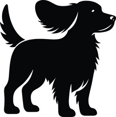 Dog vector silhouette illustration isolated on a white background