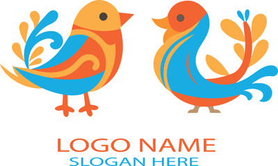 Cartoon birds logo icon vector .