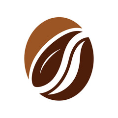 Abstract Coffee Bean Icon Logo for Cafe or Beverage Brand