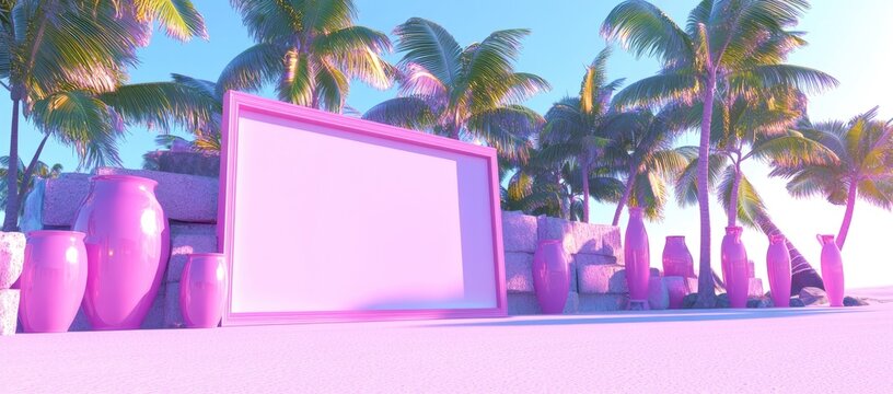 Pastel Pink Tropical Display