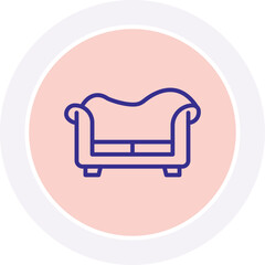 Daybed color circle icon, vector, pixel perfect, illustrator file
