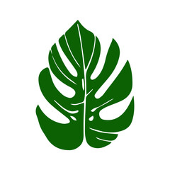 Vintage monstera leaf vector design for decorative use isolated on white background. Vector illustration