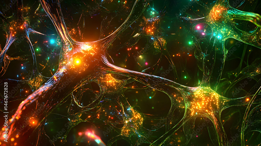 Poster neurons network sparkle: visualizing the brain's intricate electrical activity