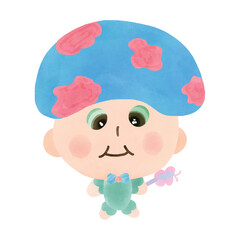 Drawing of a mushroom-headed boy