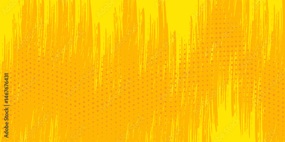 Poster halftone dots pattern yellow color gradient texture grunge background vector illustration
