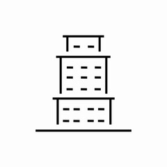 Multi-story hotel building icon vector sign
