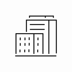 High-rise apartment complex icon vector sign