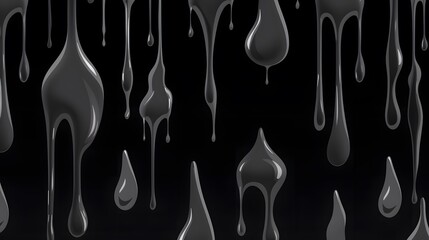 Black Dripping Slime Seamless Pattern for Professional Design Projects