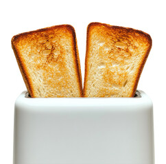 Toasting bread slices in a modern kitchen food bright isolated on transparent background