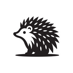 hedgehog vector silhouette clip art logo illustration