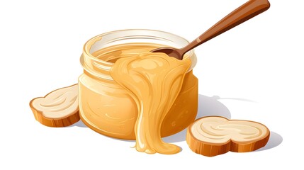 Peanut Butter Cartoon Vector Illustration for Creative Designs