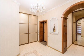 standard room interior apartment. room doors, renovation corridor lobby entrance hall