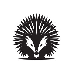 hedgehog vector silhouette clip art logo illustration © MdBadal