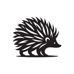 hedgehog vector silhouette clip art logo illustration