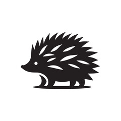 hedgehog vector silhouette clip art logo illustration