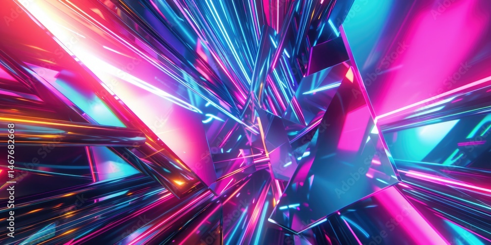 Poster abstract digital shape or line and technological cyber style particle design connect in surreal elec