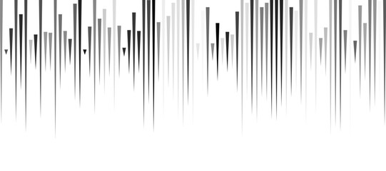Abstract pattern of diagonal black lines on a clean white background. The lines should vary in length and angle, creating a dynamic and chaotic composition.