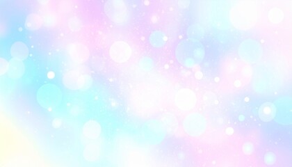 Fototapeta premium Ethereal holographic dreamscape pastel bokeh lights and sparkling particles for fantasy backgrounds