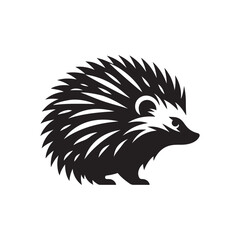 hedgehog vector silhouette clip art logo illustration