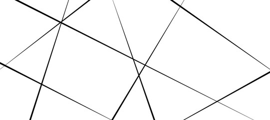 Abstract pattern of diagonal black lines on a clean white background. The lines should vary in length and angle, creating a dynamic and chaotic composition.