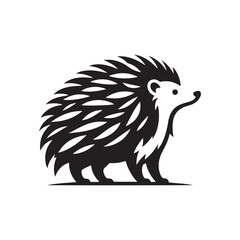 hedgehog vector silhouette clip art logo illustration