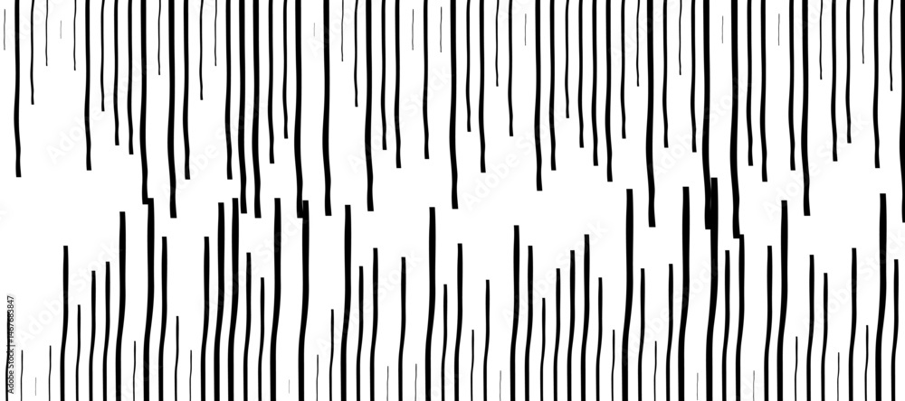 Poster abstract pattern of diagonal black lines on a clean white background. the lines should vary in lengt