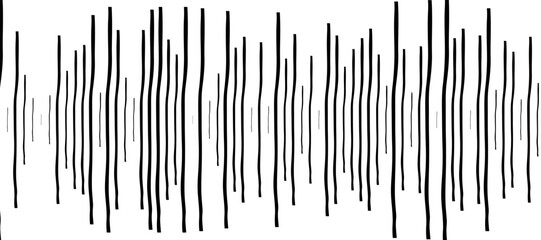 Abstract pattern of diagonal black lines on a clean white background. The lines should vary in length and angle, creating a dynamic and chaotic composition.