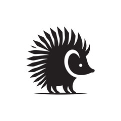 hedgehog vector silhouette clip art logo illustration