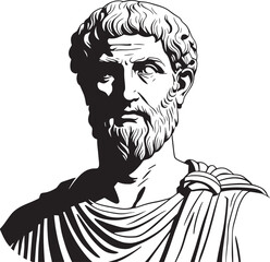 Naklejka premium Ancient Greek philosopher vector