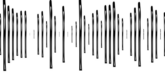 Abstract pattern of diagonal black lines on a clean white background. The lines should vary in length and angle, creating a dynamic and chaotic composition.