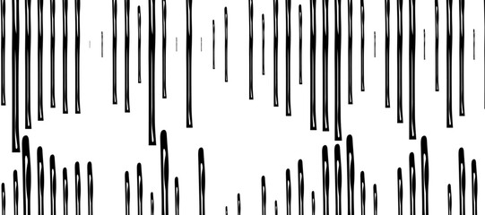 Abstract pattern of diagonal black lines on a clean white background. The lines should vary in length and angle, creating a dynamic and chaotic composition.