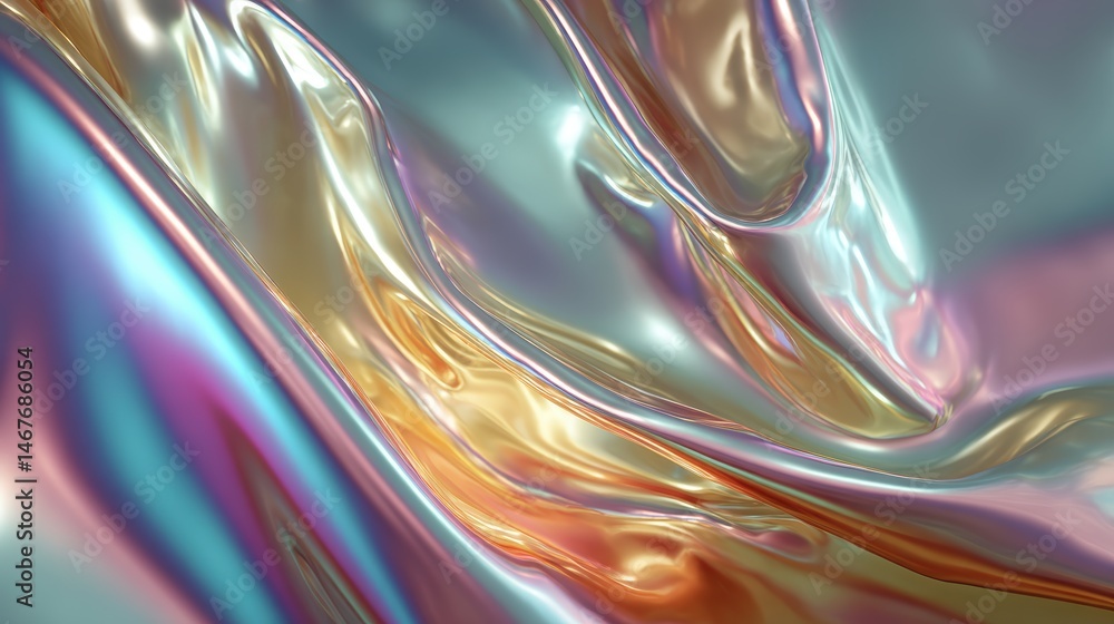 Aufkleber abstract colorful fluid patterns with a metallic sheen.