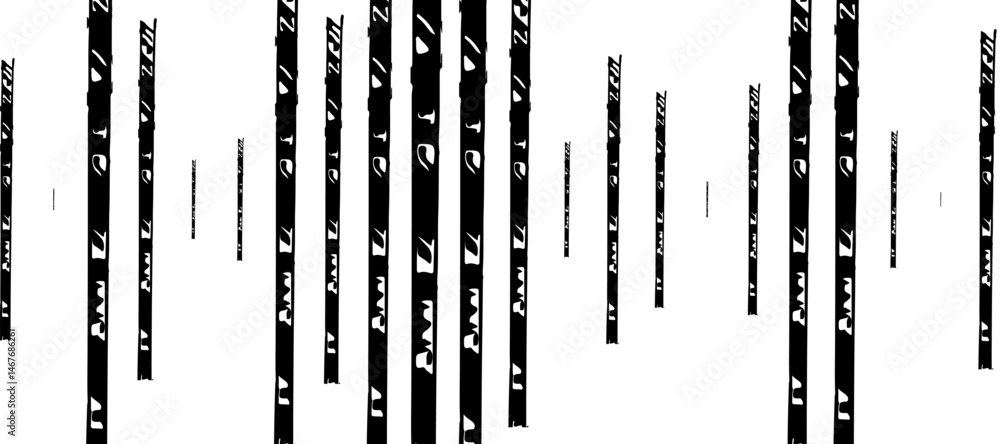 Poster abstract pattern of diagonal black lines on a clean white background. the lines should vary in lengt