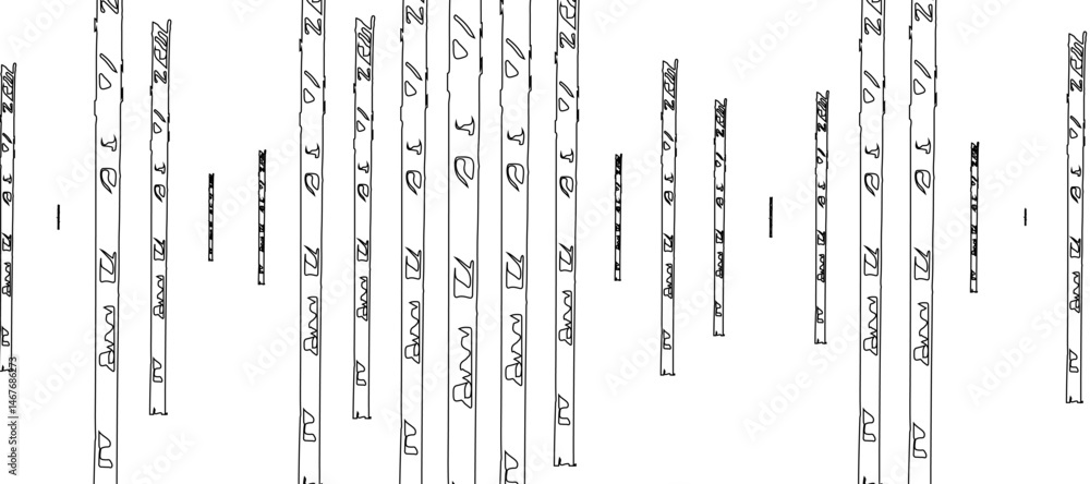Poster abstract pattern of diagonal black lines on a clean white background. the lines should vary in lengt