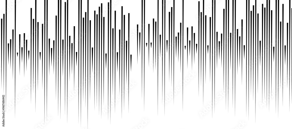 Poster abstract pattern of diagonal black lines on a clean white background. the lines should vary in lengt