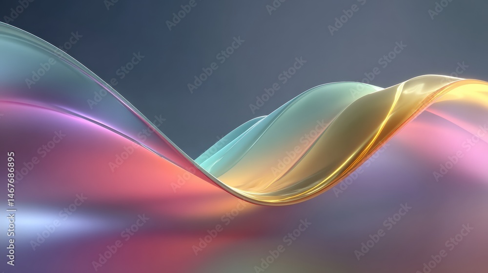 Poster abstract waves with colorful gradients creating a dynamic visual flow.