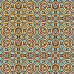 Seamless Mandala Floral Pattern.