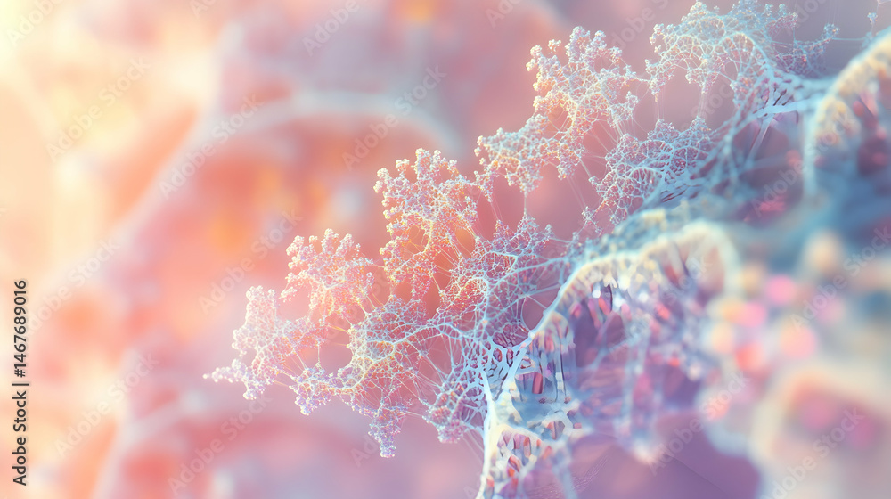 Poster delicate interconnected networks in pastel tones creating an ethereal atmosphere