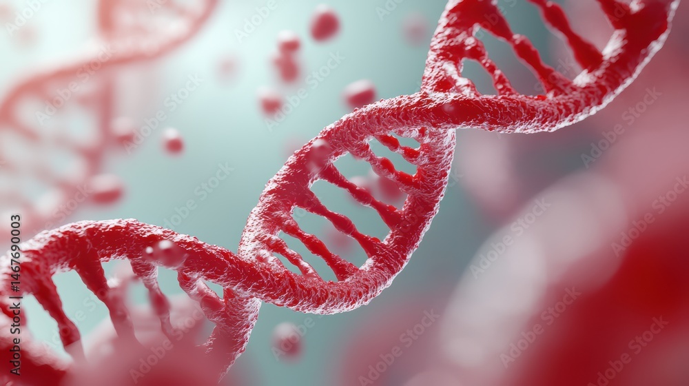 Aufkleber abstract representation of dna structure with vibrant colors and detailed strands illustrating cellu