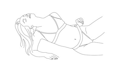 sketch of a young woman