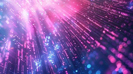 Abstract picture micro light sparkling particle represent data flow vivid flowing wave with high tech background, create digital effect scene perfect for energetic and fantasy wallpaper design. AIG53.